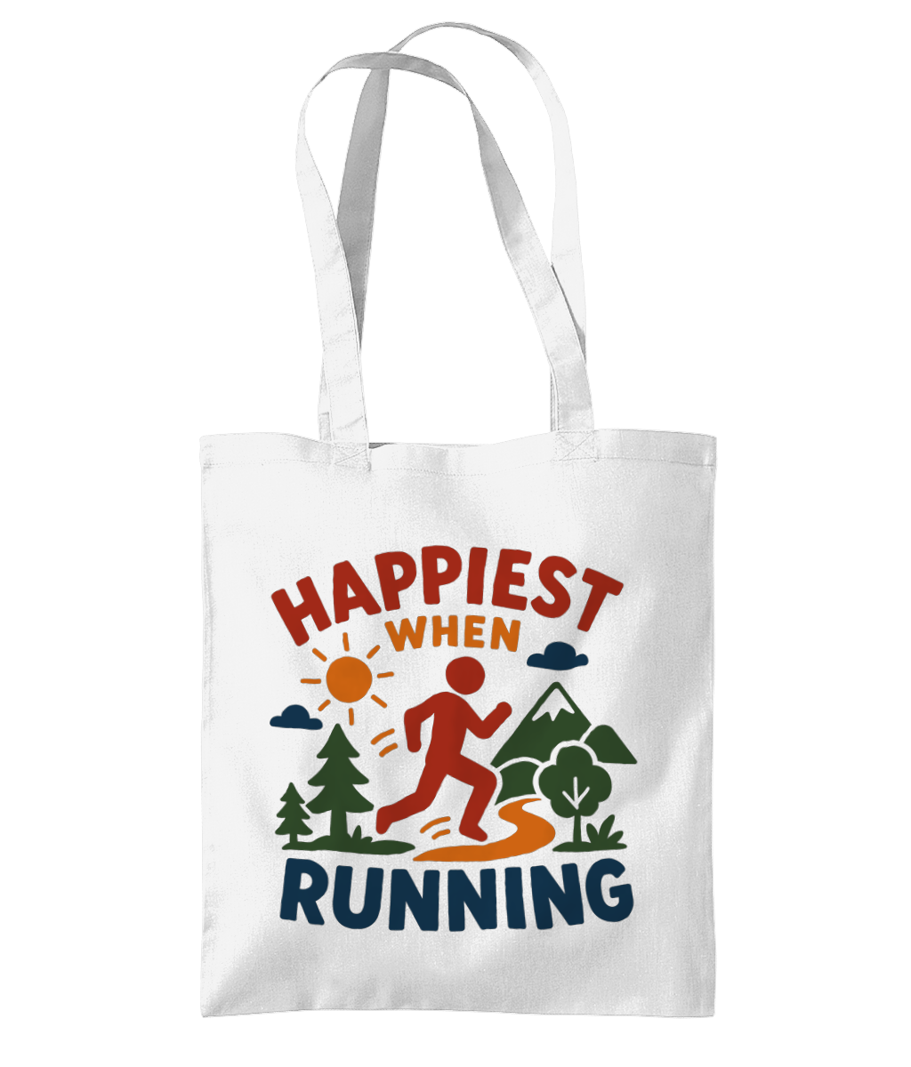 Happiest When Running Tote Bag
