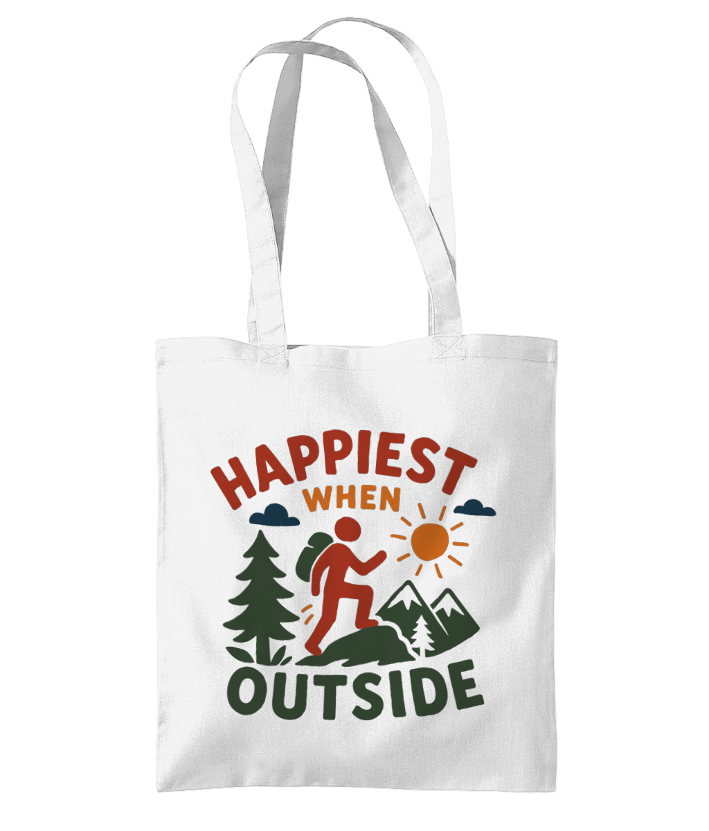 Happiest When Outside Tote Bag