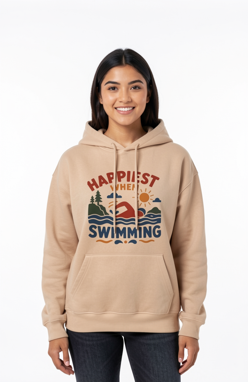 Happiest When Swimming Hoodie