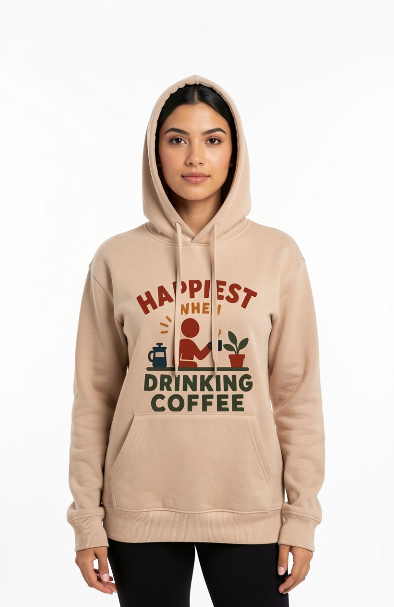 Happiest When Drinking Coffee Hoodie