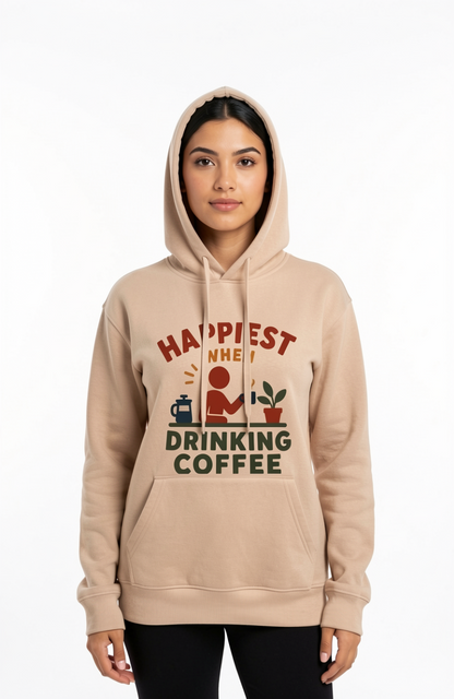 Happiest When Drinking Coffee Hoodie