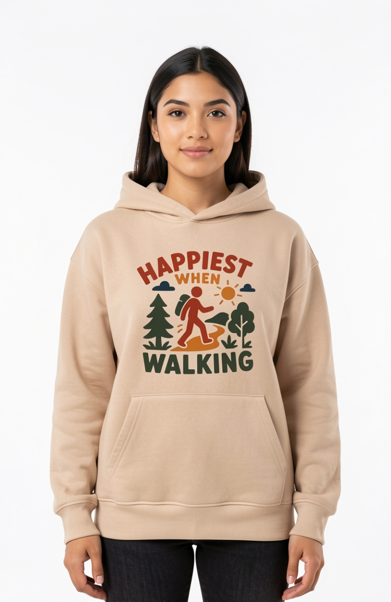 Happiest When Walking Hoodie
