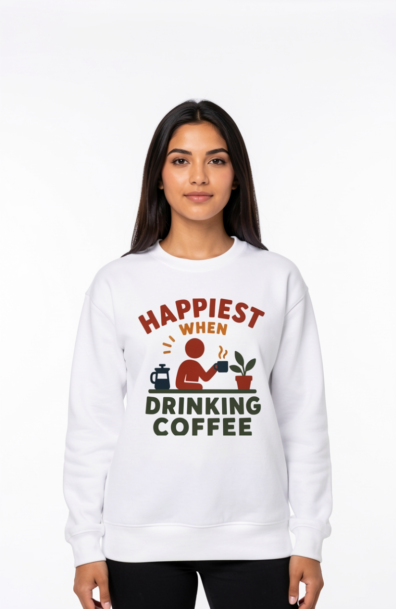 Happiest When Drinking Coffee Sweatshirt