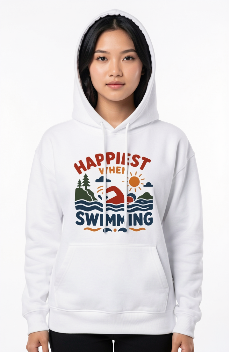 Happiest When Swimming Hoodie