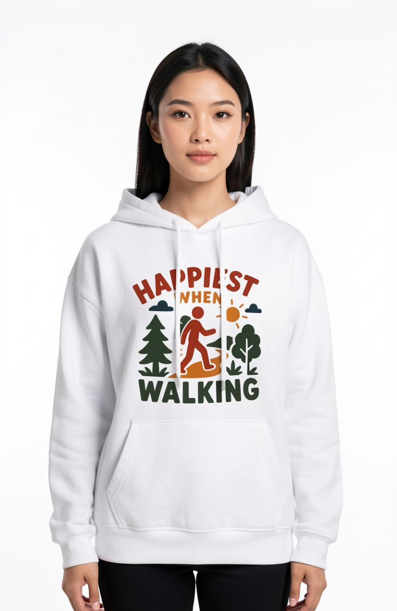 Happiest When Walking Hoodie