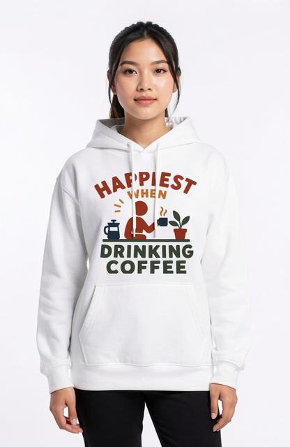 Happiest When Drinking Coffee Hoodie