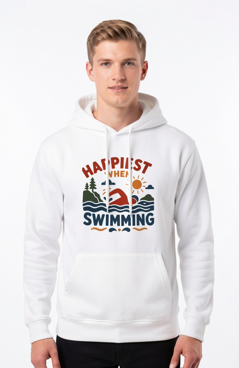 Happiest When Swimming Hoodie