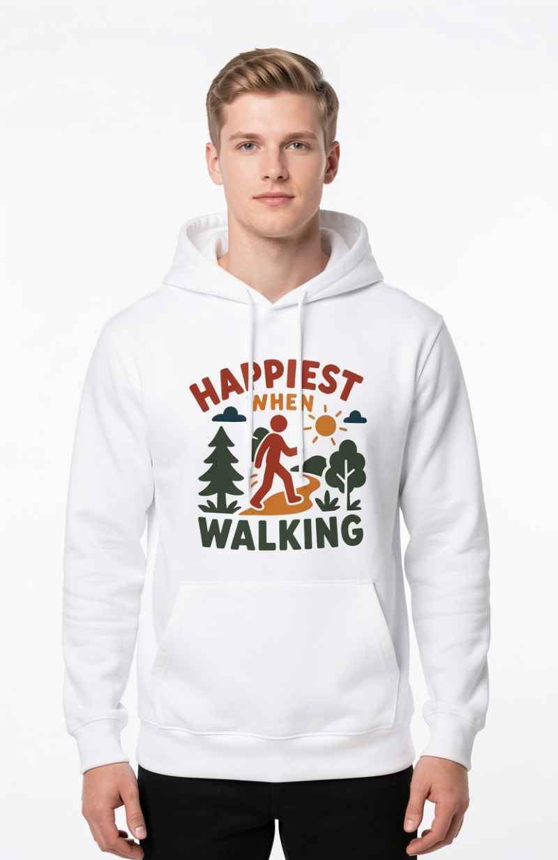 Happiest When Walking Hoodie