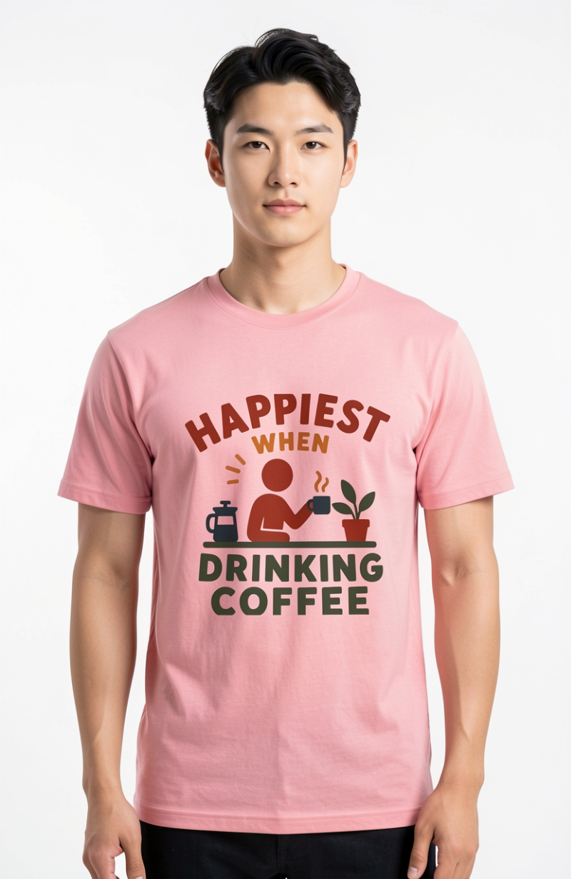 Happiest When Drinking Coffee T-Shirt