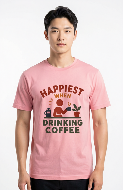 Happiest When Drinking Coffee T-Shirt