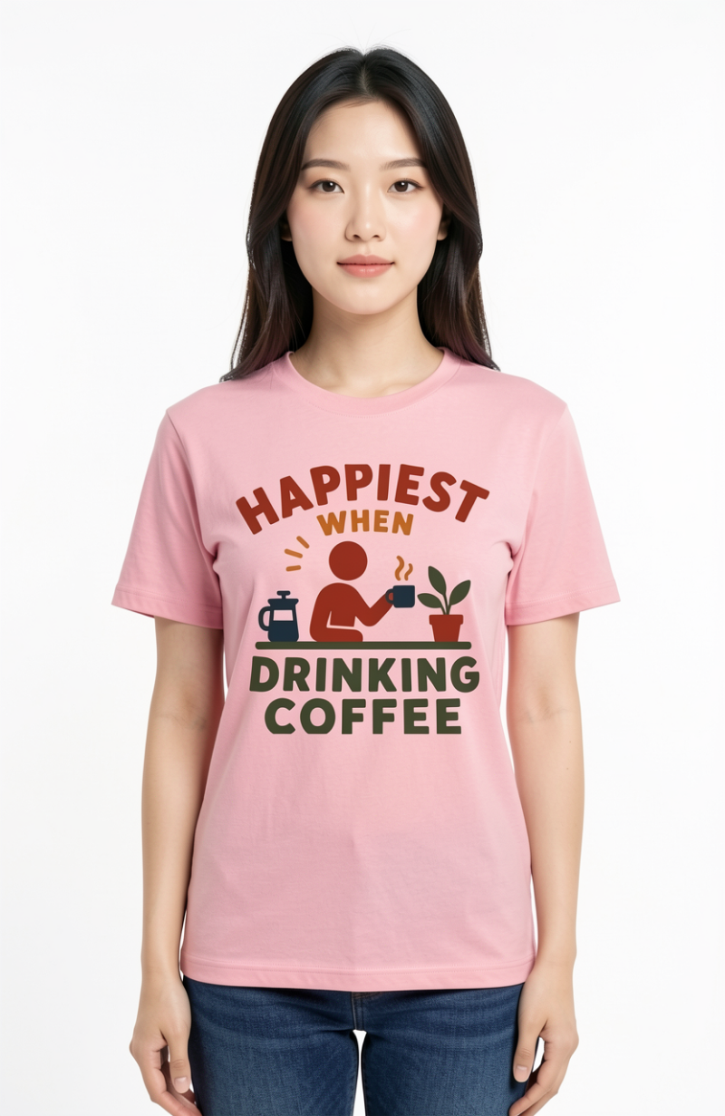 Happiest When Drinking Coffee T-Shirt