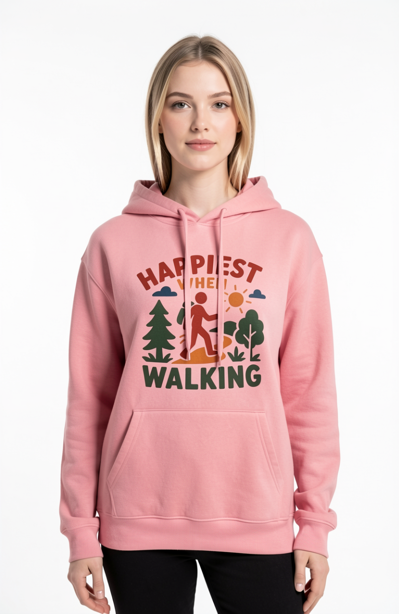 Happiest When Walking Hoodie