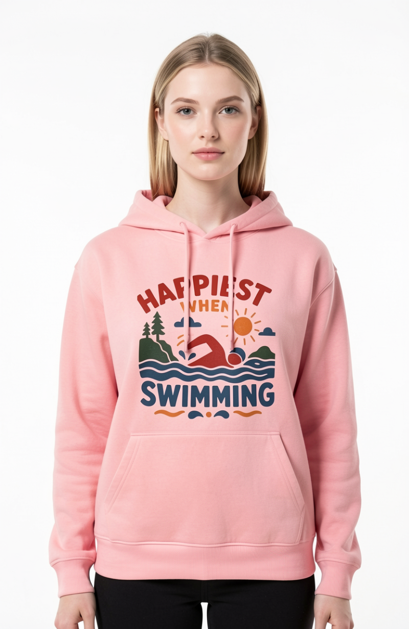 Happiest When Swimming Hoodie