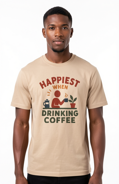 Happiest When Drinking Coffee T-Shirt