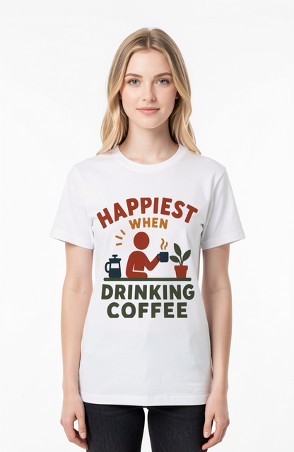 Happiest When Drinking Coffee T-Shirt