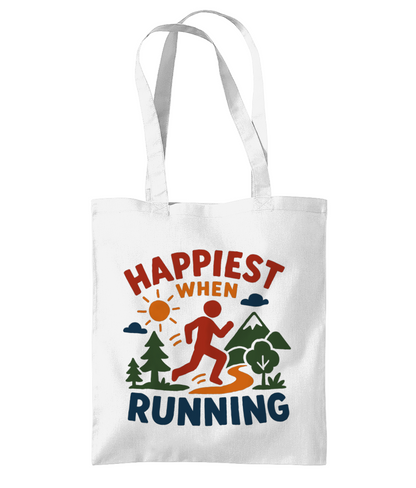 Happiest When Running Tote Bag