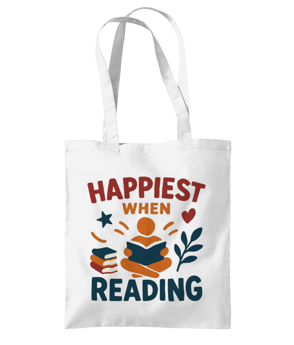 Happiest When Reading Tote Bag